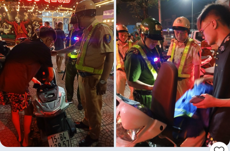 Công an quận Hồng Bàng xử lý 39 trường hợp vi phạm trật tự an toàn giao thông đêm 26/4/2024